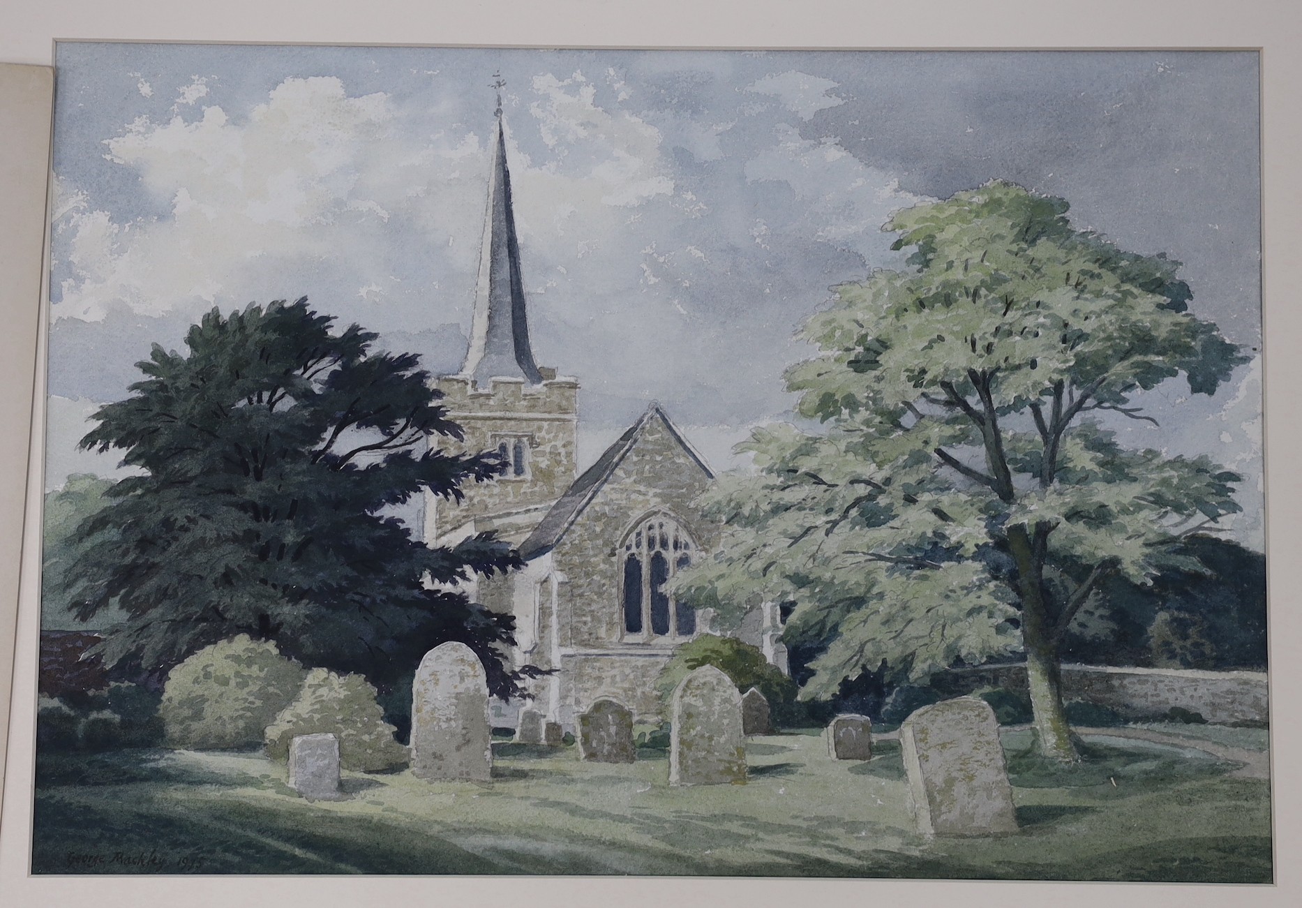 George Mackley R.E. (1900-1983), six assorted watercolours, Churches, chapels and other rustic scenes, c.1975-80 after the artist was forced to relinquish wood engraving due to ill health, signed, largest 34 x 49cm